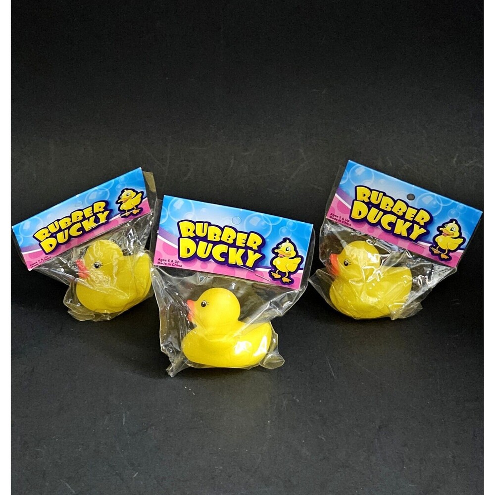 Yellow Rubber Ducky Lot of 3 Rinco Ages 5+ New Sealed!